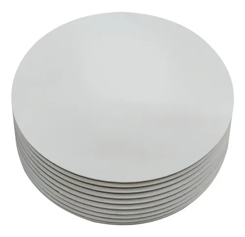 Bases Circulares Para Tortas en MDF Durolac de 3mm, Sin Logo Por Mayor (Pack 10 unid.)