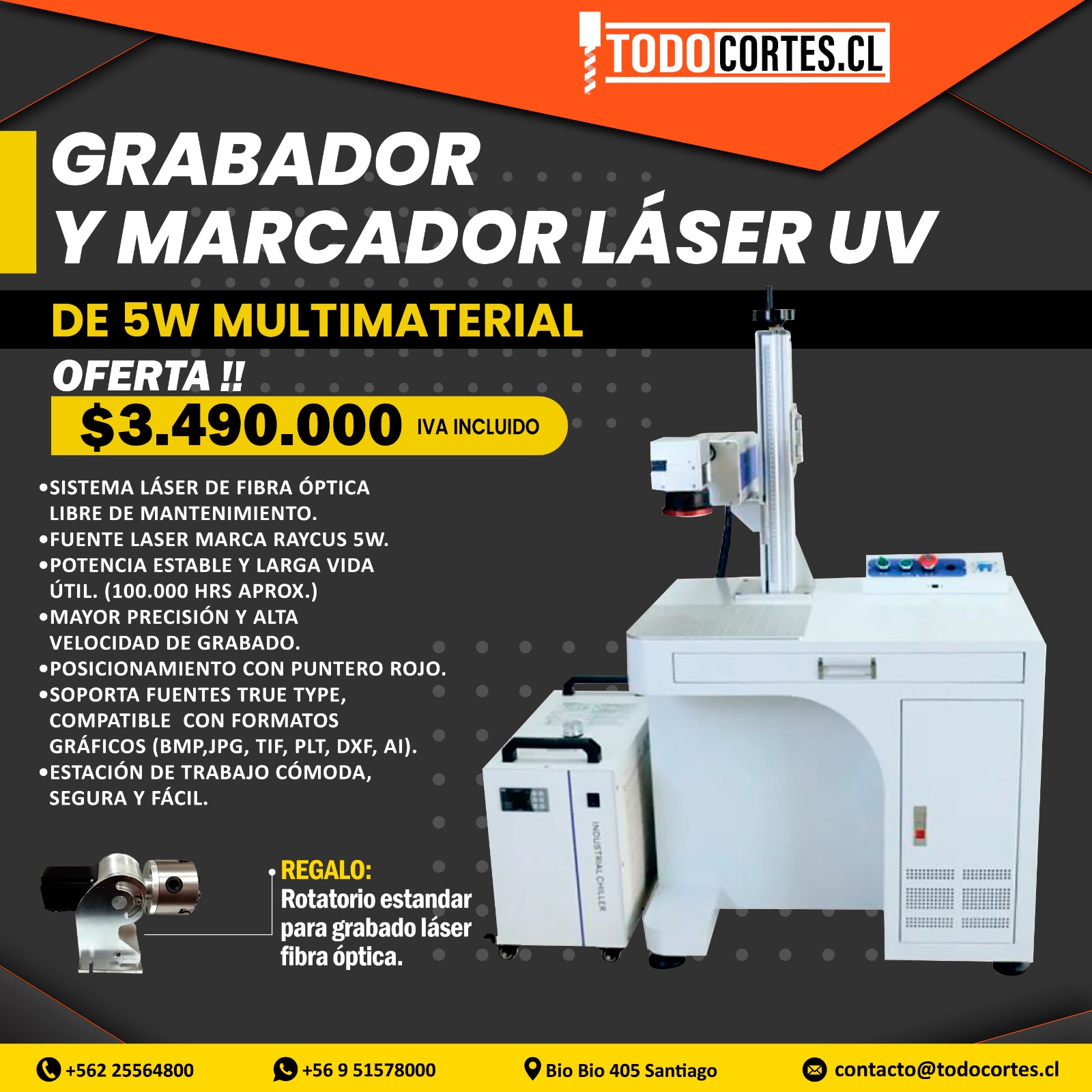 GRABADOR Y MARCADOR LASER UV DE 5W MULTIMATERIAL