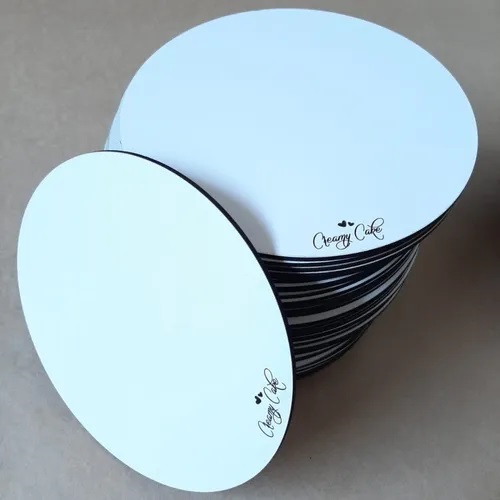 Bases Circulares Para Tortas en MDF Durolac de 3mm, Con Logo Por Mayor (Pack 10 unid.) - Imagen 2