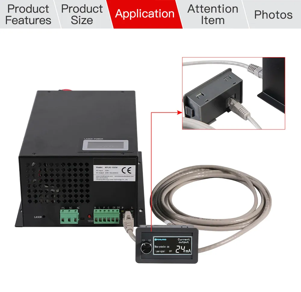 MEDIDOR Y REGULADOR DE CORRIENTE CON PANTALLA LCD PARA FUENTE DE PODER LÁSER CO2 SERIE MYJG - Imagen 4