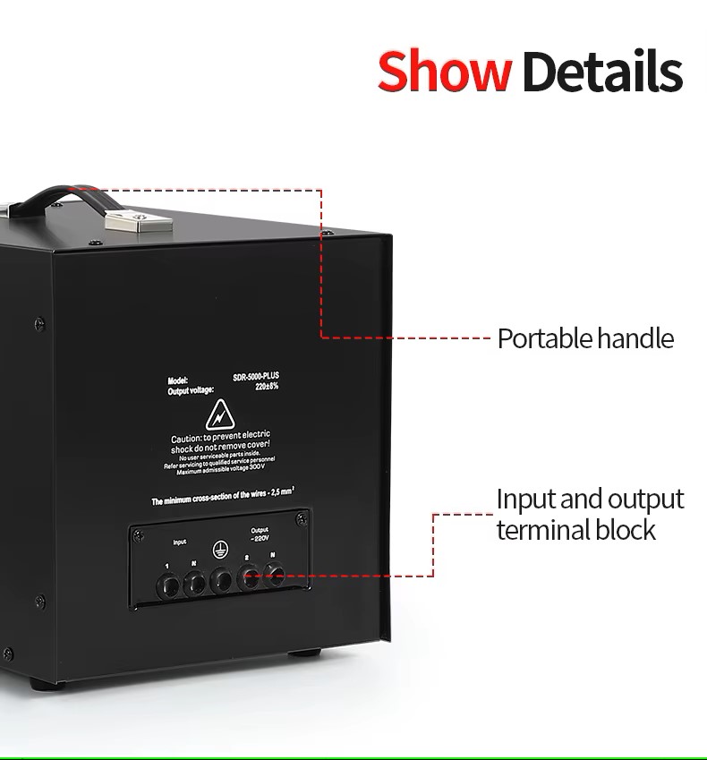 REGULADOR ESTABILIZADOR DE VOLTAJE HEYA SDR PLUS 5 KVA / 3000 WATTS - Imagen 4