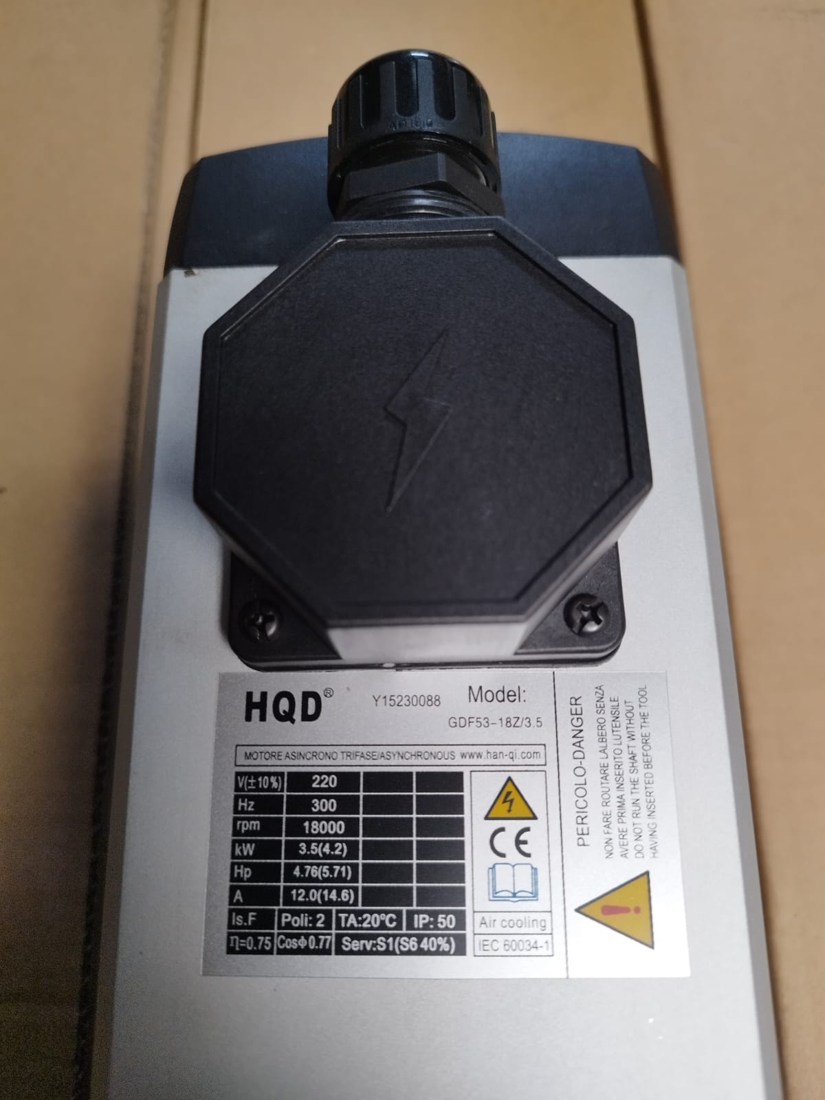 HUSILLO REFRIGERADO POR AIRE ER20 DE 3,5 KW Y 18.000 RPM - Imagen 2